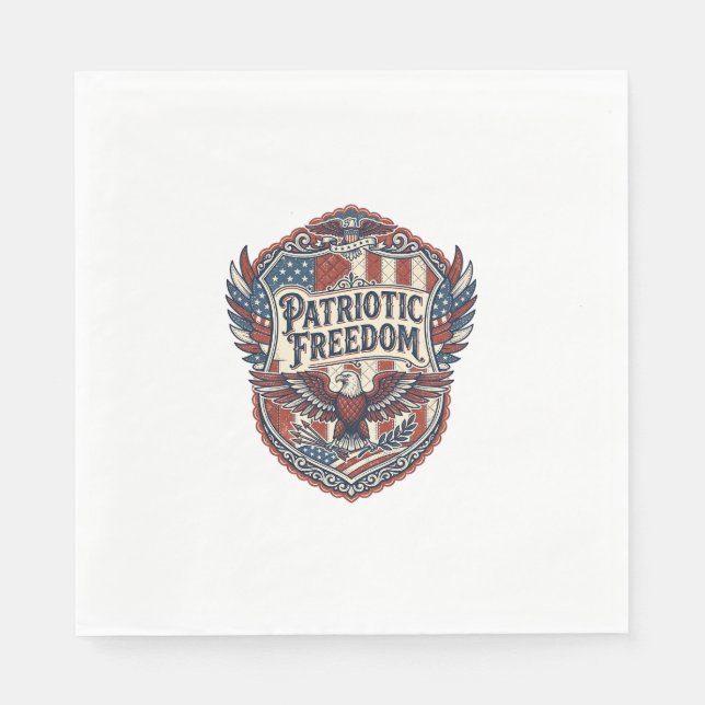 Patriotic Patchwork Artist Napkin (Front)