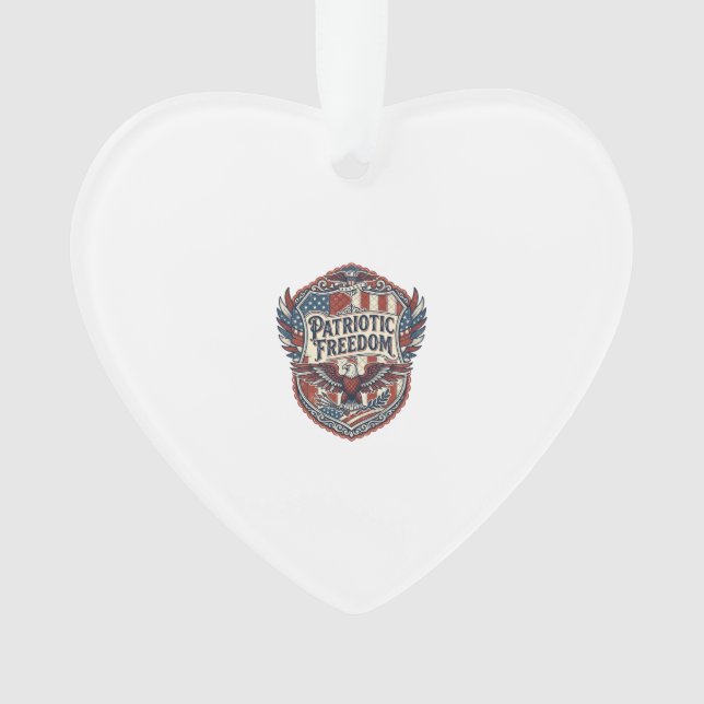 Patriotic Patchwork Artist Ornament (Front)