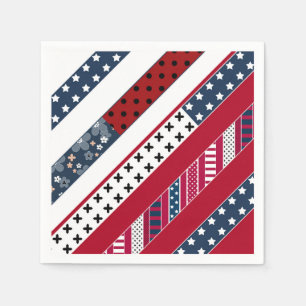 Patriotic, patchwork napkin