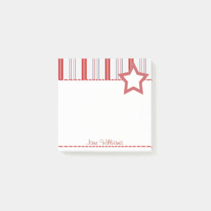 Patriotic Pattern of Red White and Blue Stripes Post-it Notes