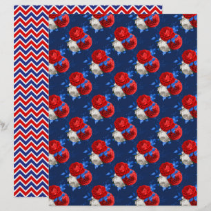 Patriotic Pattern Scrapbook Paper 