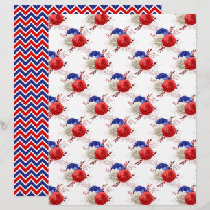 Patriotic Pattern Scrapbook Paper 