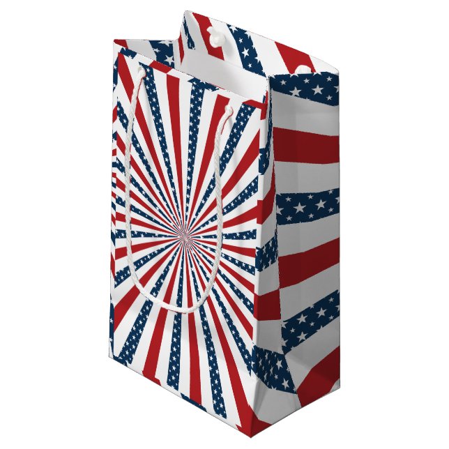 Patriotic pattern small gift bag (Front Angled)