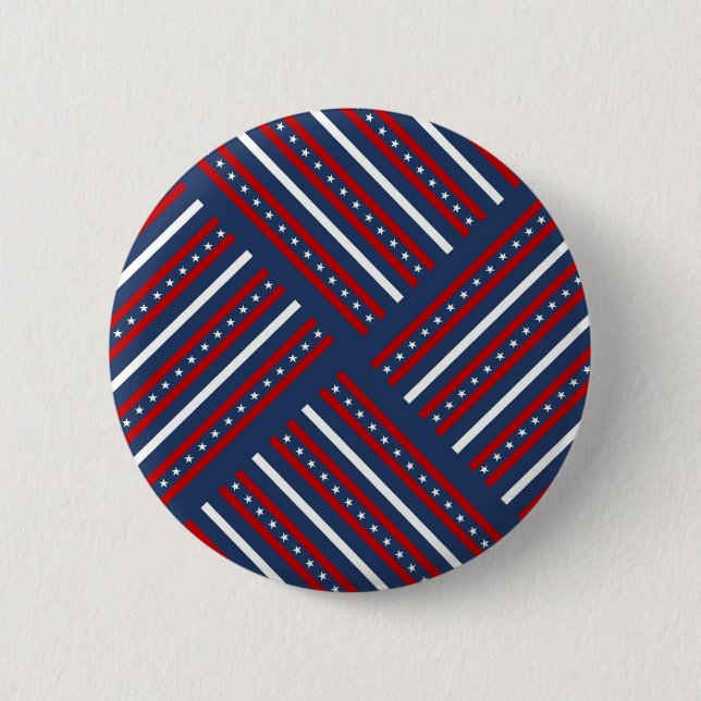 Patriotic Pattern Stripes 2 Inch Round Button (Front)