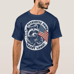 Patriotic Paws Trashy Laws Raccoon 4th Of July T-Shirt