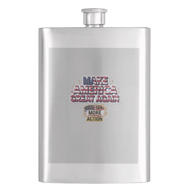 Patriotic Peace Decal Hip Flask (Front)