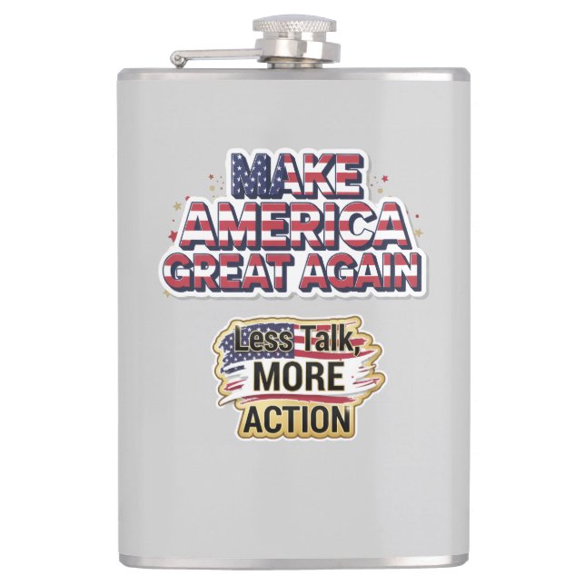 Patriotic Peace Decal Hip Flask (Front)