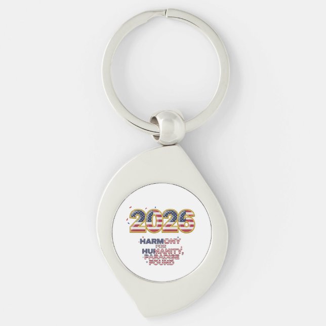 Patriotic Peace Decal Keychain (Front)