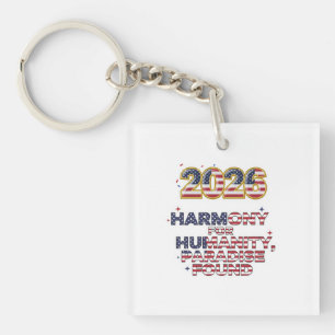 Patriotic Peace Decal Keychain