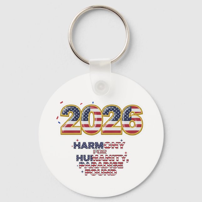 Patriotic Peace Decal Keychain (Front)