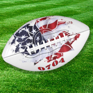 Patriotic Peace Flower 4th of July Football
