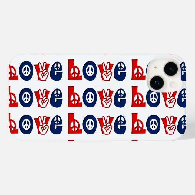 Patriotic Peace LOVE Case-Mate iPhone Case (Back (Horizontal))