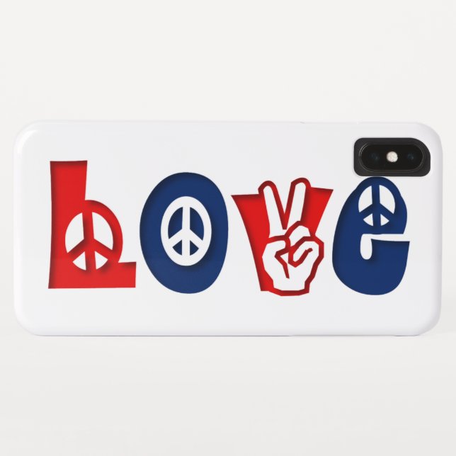 Patriotic Peace LOVE Case-Mate iPhone Case (Back (Horizontal))