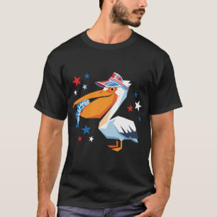 Patriotic Pelican Fishing 4th of July T-Shirt
