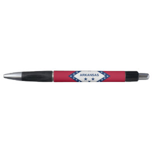 Patriotic Pen with flag of Arkansas State, U.S.A.