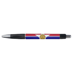 Patriotic Pen with flag of Dallas, USA