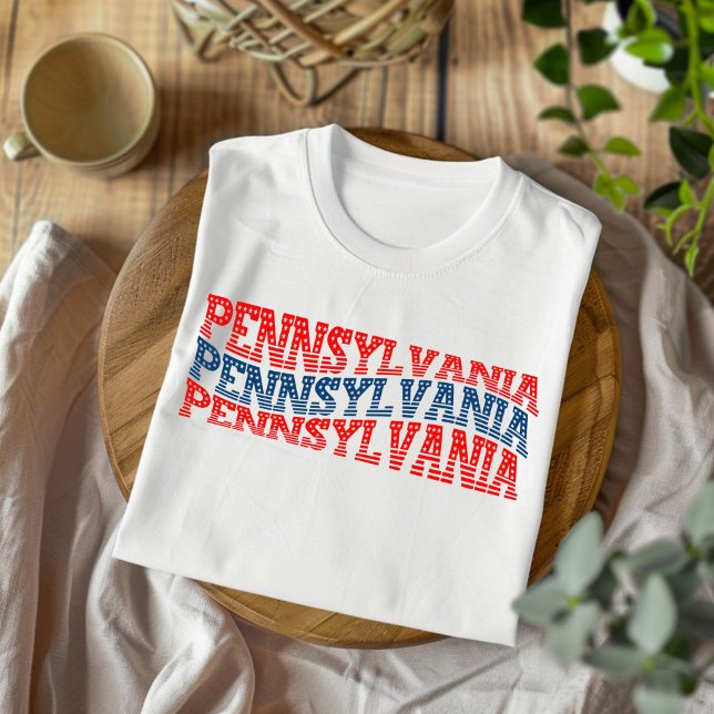 Patriotic Pennsylvania Red and Blue Boho T-Shirt  (Creator Uploaded)