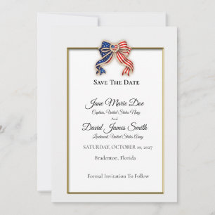 Patriotic Personalized Military Wedding Save The Date
