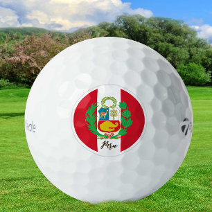 Patriotic Peruvian Flag Golf Balls, Peru Balls