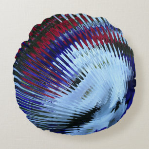 Patriotic Petunia Blow Out Round Pillow