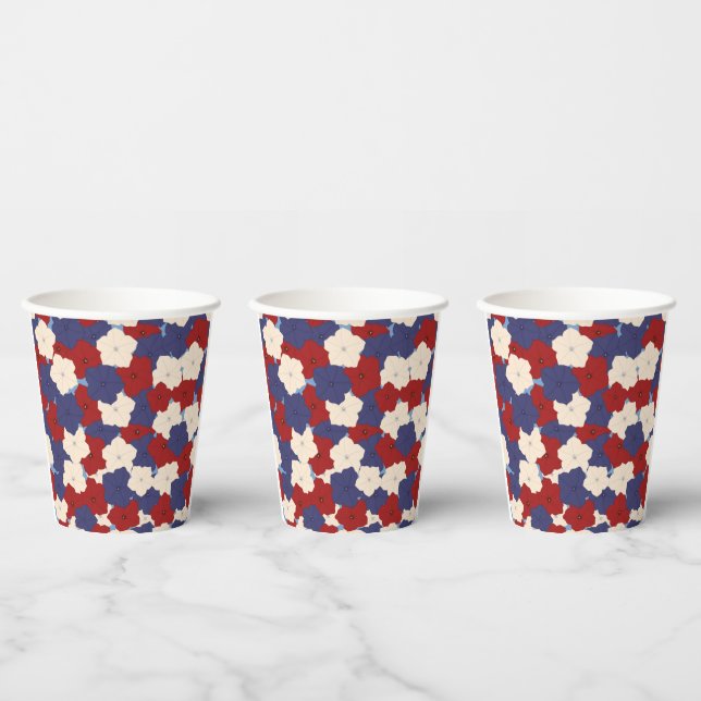 Patriotic Petunias Paper Cups (Multi)