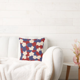 Patriotic Petunias Throw Pillow