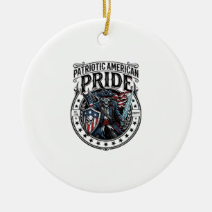 Patriotic Phantom Patriot Horror Monster Patriot 4 Ceramic Ornament