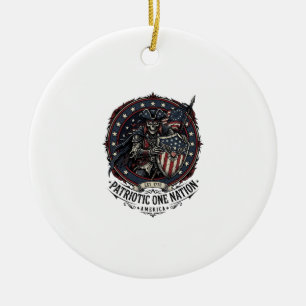 Patriotic Phantom Patriot Horror Monster Patriot 4 Ceramic Ornament
