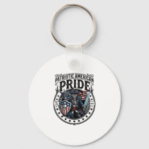 Patriotic Phantom Patriot Horror Monster Patriot 4 Keychain