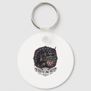 Patriotic Phantom Patriot Horror Monster Patriot 4 Keychain