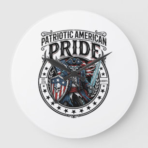 Patriotic Phantom Patriot Horror Monster Patriot 4 Large Clock