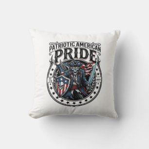 Patriotic Phantom Patriot Horror Monster Patriot 4 Throw Pillow