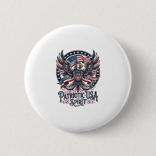 Patriotic Phoenix Hybrid Patriot Animal Hybrid Pat 2 Inch Round Button