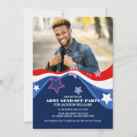 Patriotic Photo Military Send-Off Invitation