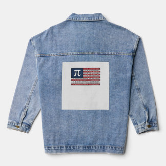 Patriotic Pi Flag Vintage Math Vector Design_1 Denim Jacket