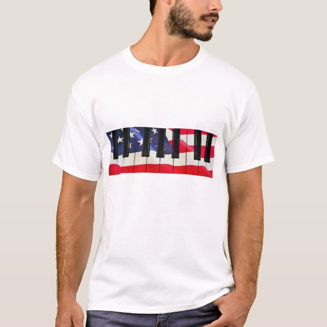 Patriotic Piano Keys T-Shirt (Front)
