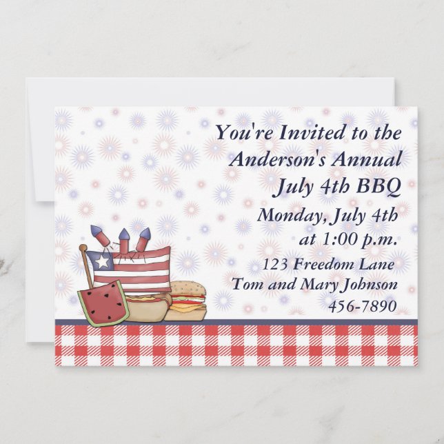 Patriotic Picnic Invitation (Front)