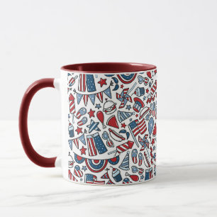 Patriotic picnic pattern mug
