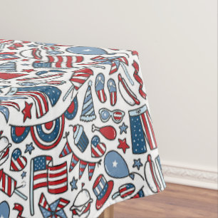 Patriotic picnic pattern  tablecloth