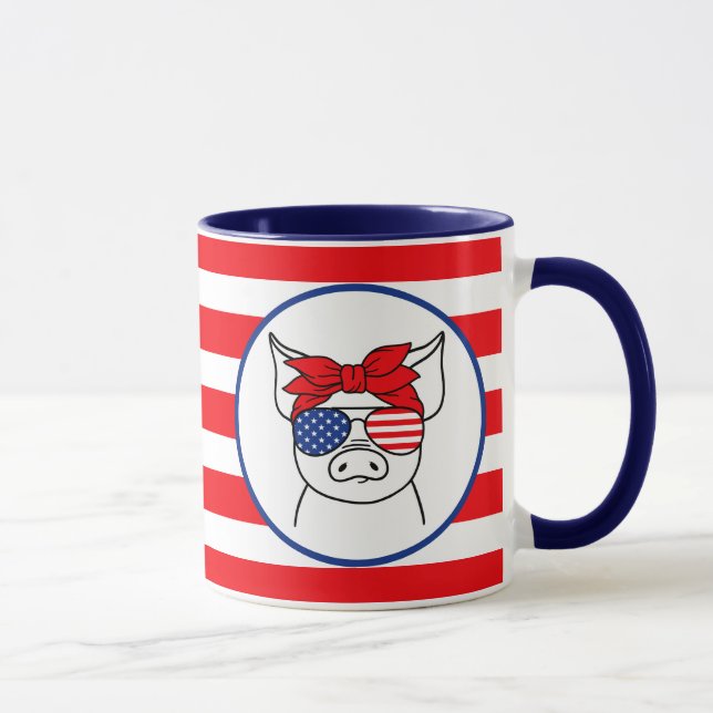 Patriotic Pig Mug (Right)