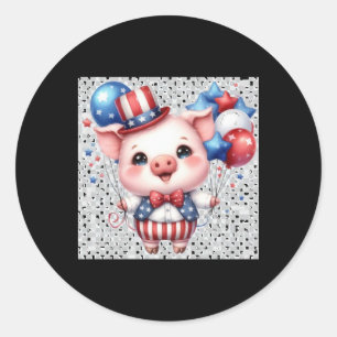 Patriotic Pig Sticker