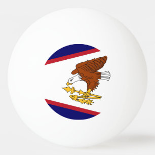 Patriotic ping pong ball with American Samoa flag