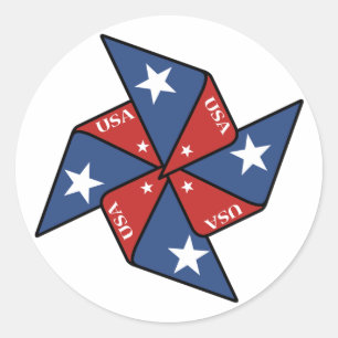 Patriotic pinwheel stickers