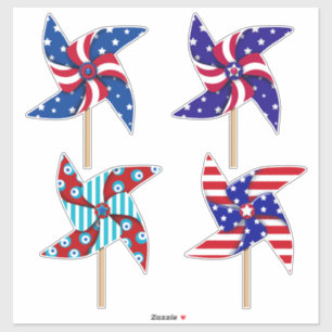Patriotic Pinwheels July 4th 14 x 14 Sheet