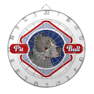 Patriotic Pit Bull Dog Logo Dartboard
