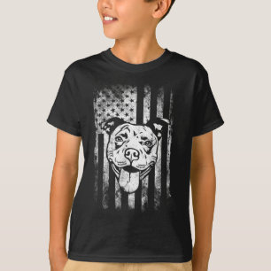 Patriotic Pitbull American Flag Dog Lover T-Shirt