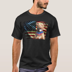 Patriotic Pitbull American Flag Dog Men Women T-Shirt