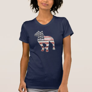 Patriotic Pitbull, American Flag T-Shirt