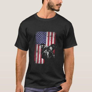 Patriotic pitbull amstaff American Flag Dog Mom Da T-Shirt