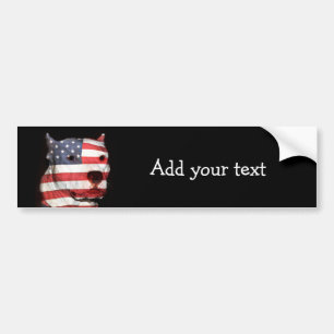 Patriotic pitbull bumper sticker